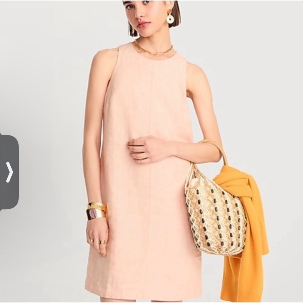 Nwt Jcrew Button-back linen shift dress size M